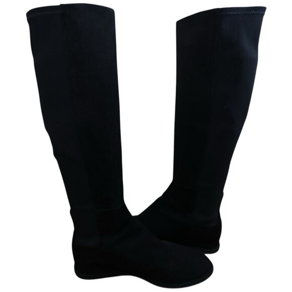 Stuart Weitzman Rambling Suede Mid-Calf Boots In Black Size 8 - Picture 13 of 16